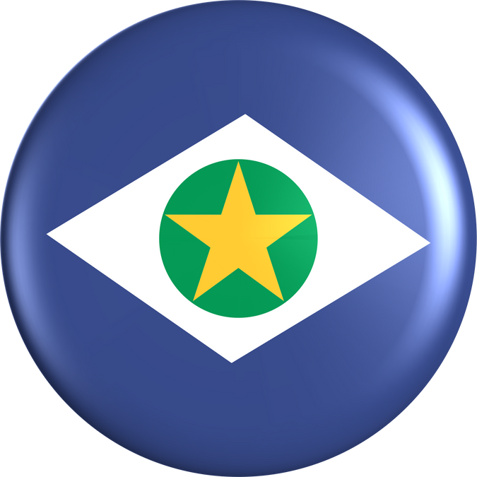 Bandeira do Mato Grosso em icone 3D